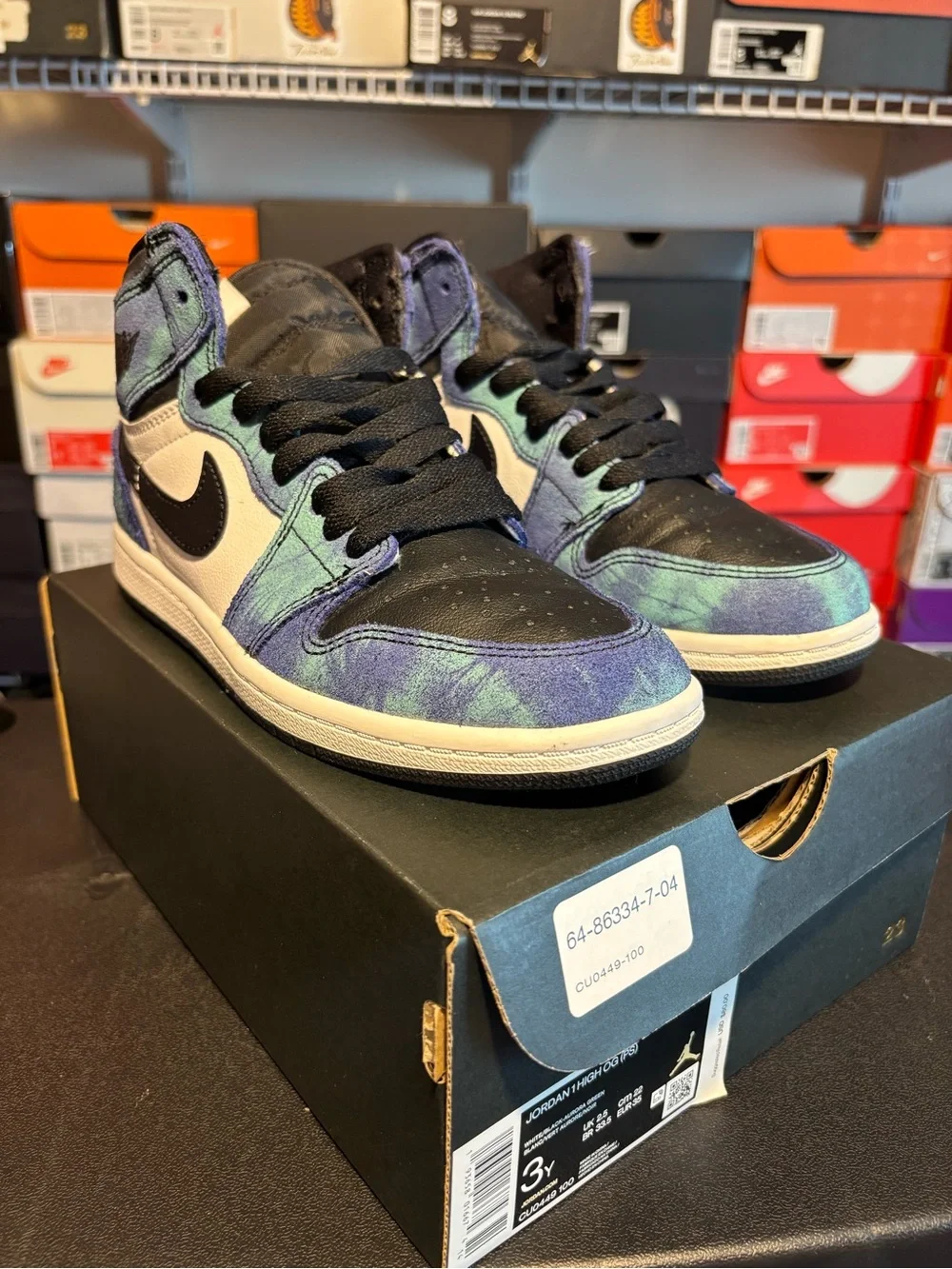 Jordan Air Jordan 1 Mid Tie-Dye Blue/Black/White